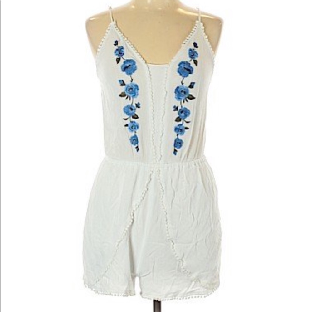 White Romper with Flowers